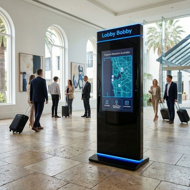 Lobby Bobby kiosk in hotel lobby